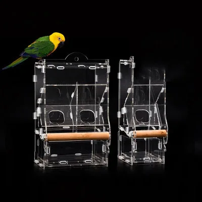 Wholesale Bird supplies handmade smooth surface bird feeder acrylic bird cage