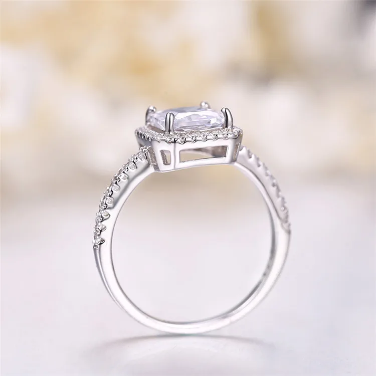 
SevenAJewelry Manufacturer Factory Wholesale Moissanite White Gold 925 Silver Custom 925 Sterling Silver Womens Engagement Ring 