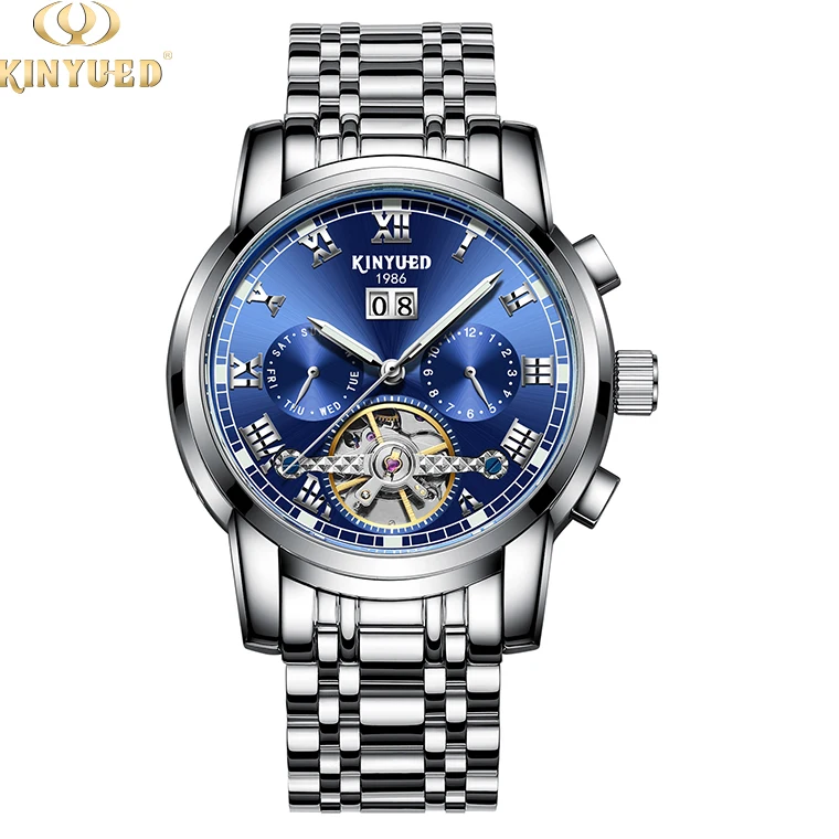 

KINYUED Men's Waterproof Watch high quality stainless Steel Men Watch Mechanical Automatic
