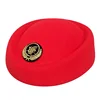 High quality airline stewardess career Hostess Uniform hat round top air hostess hat