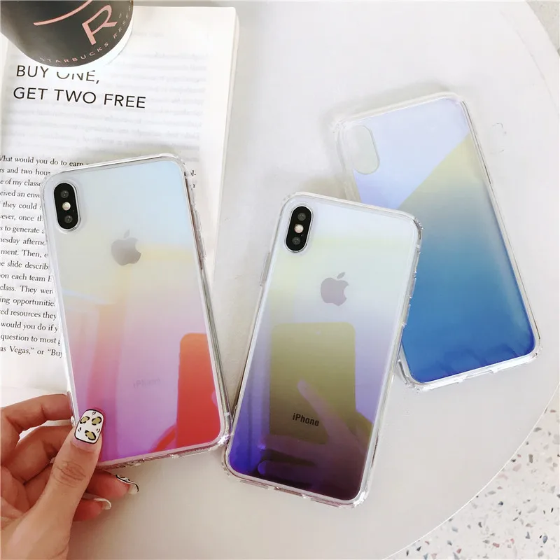 

Gradient Blue & Purple Shock-Absorption Plating Bumper Cover, Anti-Scratch HD Clear Ultra Hybrid Designed for iPhone X/Xs Case, Like the following colors