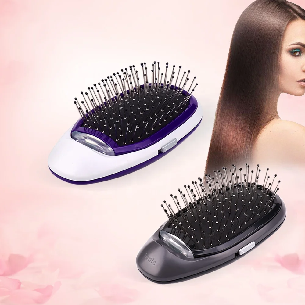 

Best Selling 2019 Private Label Electric Magic Hair Brush Portable Ionic Hairbrush Negative ions Hair Comb, Black;purple,pink