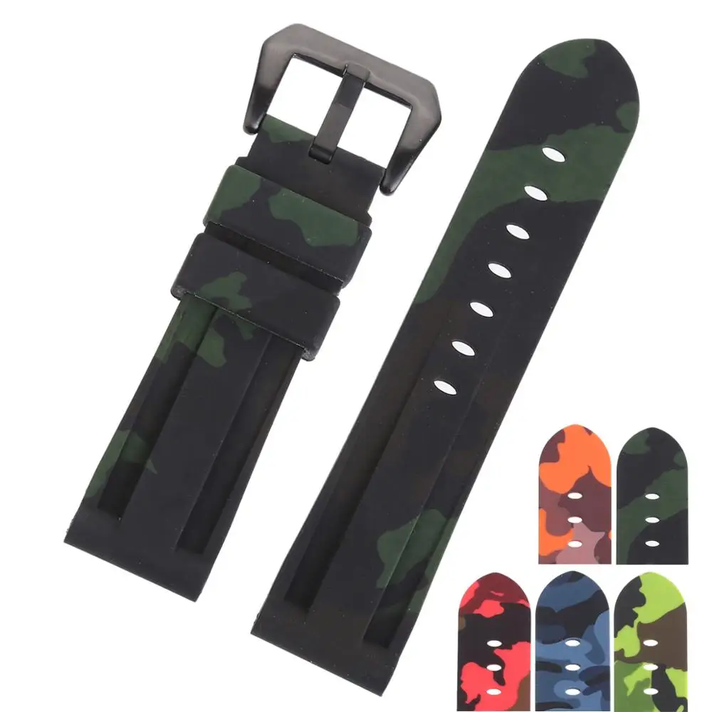 

EACHE Digital camouflage rubber Watchband Watchstrap for Man silicone watch strap 20mm, Different colors (we have color chart)
