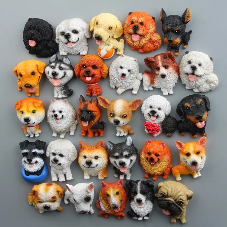 

custom 3d polyresin craft supplies dog resin fridge magnet for sale