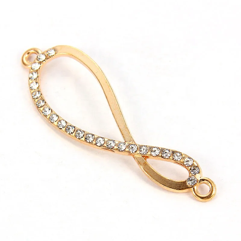 

gold infinity symbol metal charm 8 word connector accessories for women men bracelet jewelry DIY production, Golden