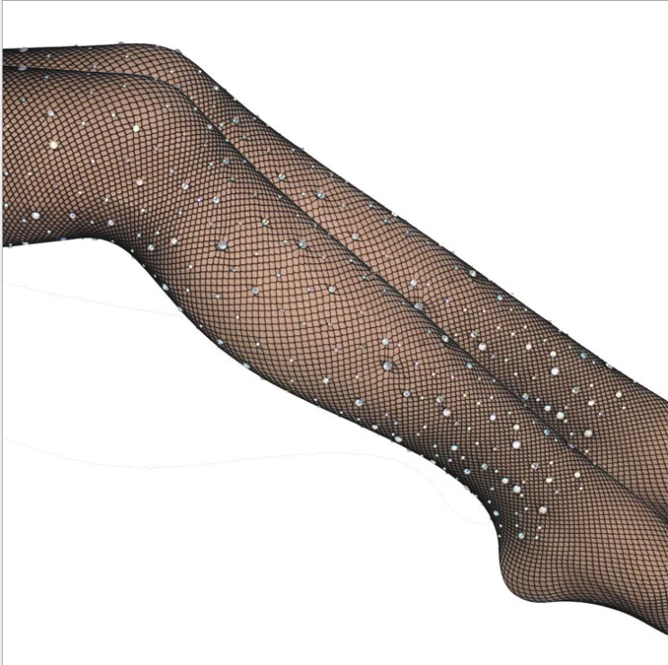 

Beileisi Sexy Diamond Womens Fishnet Tights Mesh Pantyhose Rhinestone Nylons Lady Stockings, As photo