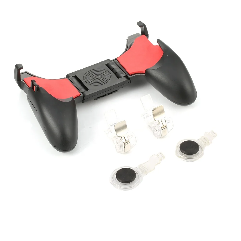 

5 in 1 Mobile Phone Gamepad Joystick Controller L1 R1 Fire Shooter Buttons Trigger Handle for Phone Android, Black & red