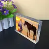 Clear Acrylic Magnetic Photo Frame Block 5x6 inches Picture Display Desktop Bookshelf Standing,Double Sided Thick Picture