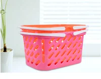 

shopping food fruit carrying red plastic laundry basket for portable