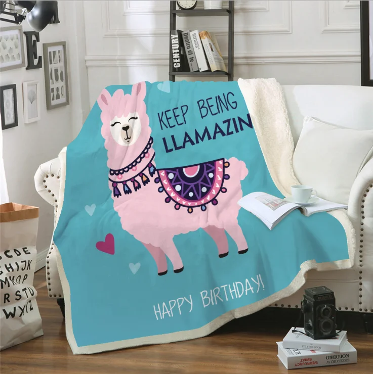 

peru alpaca blanket plush llama decor Cartoon Bed Blanket Adorable baby alpaca blanket Bedding baby decke couverture manta, Picture