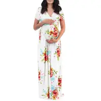 

Maternity clothing dresses Plus size floral long Pregnancy Clothes Pregnant Women Lady Elegant Vestidos Formal Party Dress