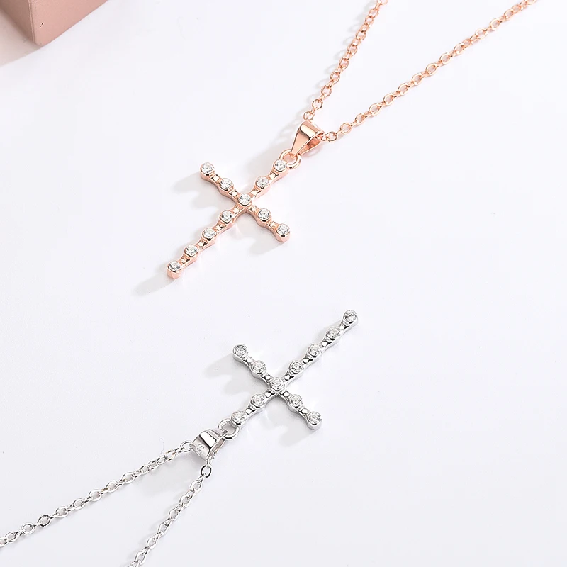 

Hot sale wedding jewelry cubic zirconia silver cross pendant for women, Picture