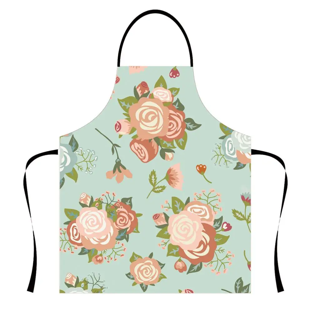 

COOLOST Print Flower Design Kitchen Cooking Apron Chef Uniform Adjustable Fashion Aprons Party Gift, Customized