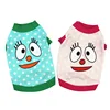 Dog clothes spring and summer wear funny big eyes smile expression pet short sleeve pure cotton dog clothes
