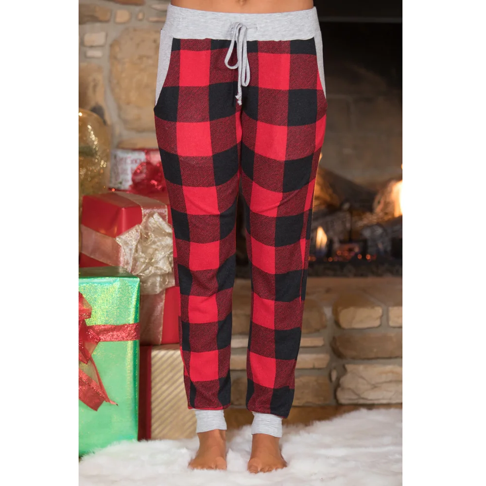 

E50 Christmas lounge pants plaid leggings, N/a