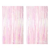 Transparent Pink Metallic Decorative Door Window Curtain for Party Photo Backdrop Wedding Decor