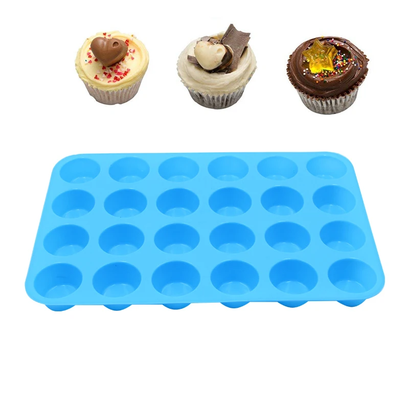 

Silicone Muffin Cupcake Pan Set - Mini 24 Cups and Regular 12 Cups Muffin Tin, Nonstick BPA Free Best Food Grade Silicone Molds, Customized color