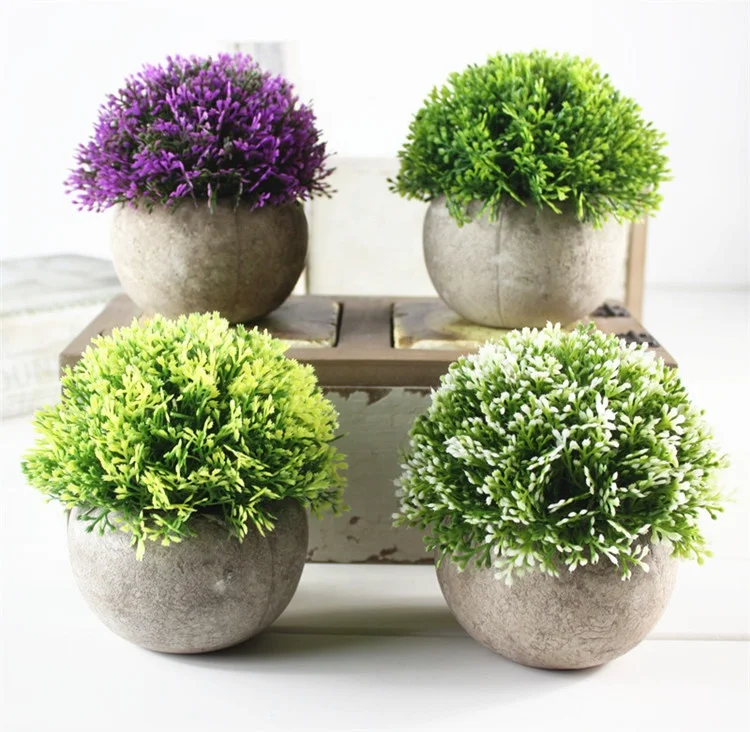 

V-3062 4 Pcs Mini Artificial Potted Plants Small Artificial Succulents Plants For Office Desk Decoration, Colors