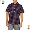 Factory Latest Short Sleeve Pure Cotton Club Check Print Casual Shirts For Men