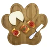 Paw Shaped Bamboo Serving Tray and Cutting Board