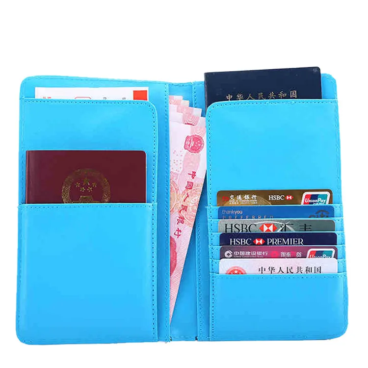 

Travelsky Custom PU water-resist durable travel rfid blocking passport holder wallet cover for men