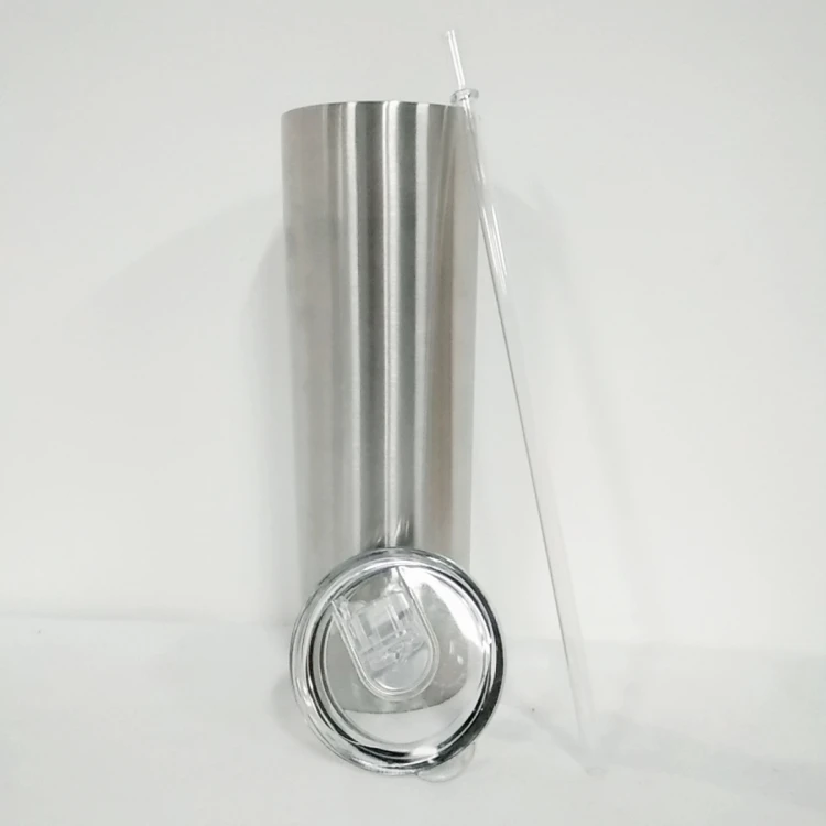 

30 oz skinny tumbler stainless steel double wall insulated straight water cups wine tumbler with lids and straws