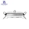3000ml high borosilicate bakeware barbecue use pyrex glass baking dish with Iron frame GB65G033000.M14