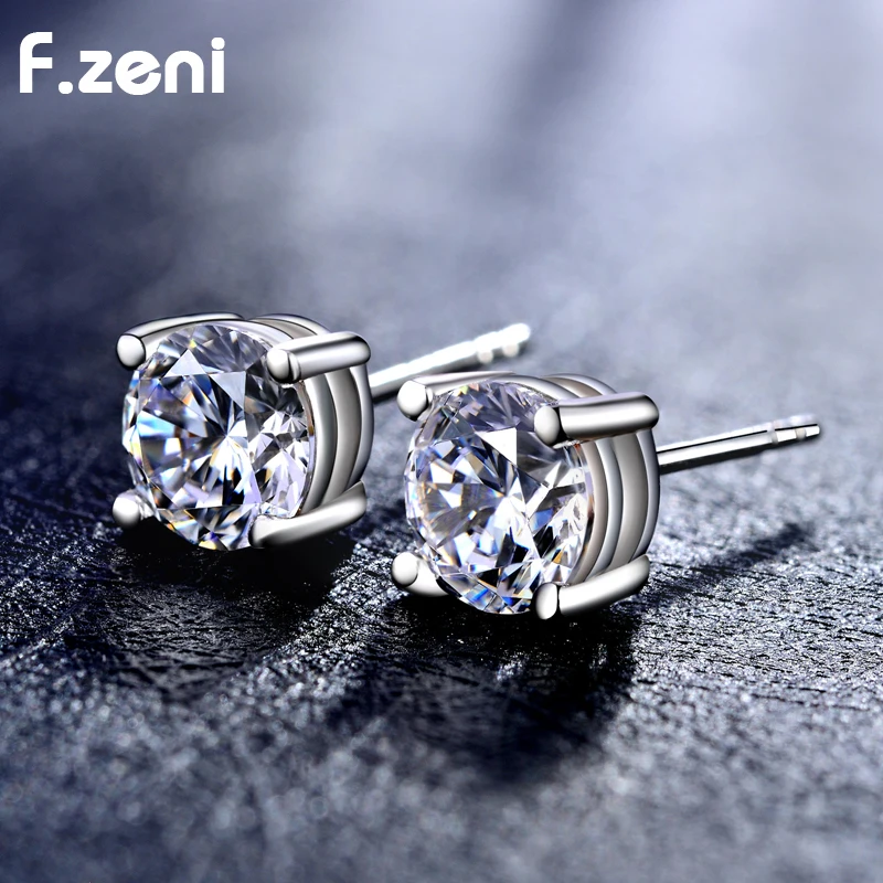 

Wholesale sale of zircon and Korean accessories Round crown ear studs, Silver