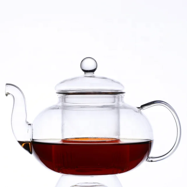 

Top sales high borosilicate glass tea pot with glass infuser, Clear/transprent