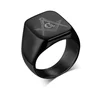 Fraternal order Mens' Square Rings Park Rings Stainless Steel Jewelry