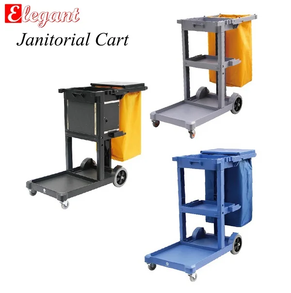 
janitorial supplies Platform Janitorial Cart with 25 Gallon Vinyl Bag 