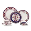 High quality 42-piece purple classic antique porcelain dinnerware sets for 6
