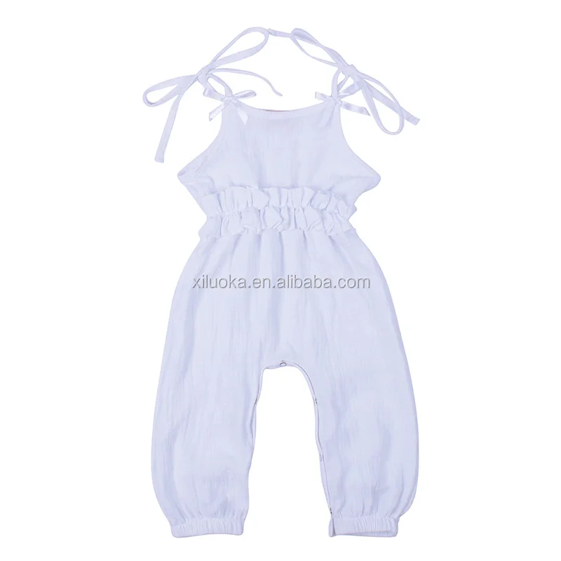 

Wholesale Romper Double Fabric Ruffle 100% Cotton Sleeveless Hot Sale Baby Clothes Romper, Picture
