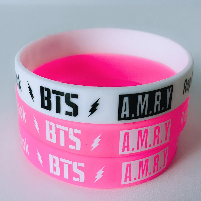 

custom logo kpop bts 21 silicone bracelet bts army rubber wristband stars popular charm fans support accessories, Customized color