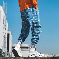 

latest design hip-hop loose fit cargo pants purple China factory ODM custom design match garments cargo trousers