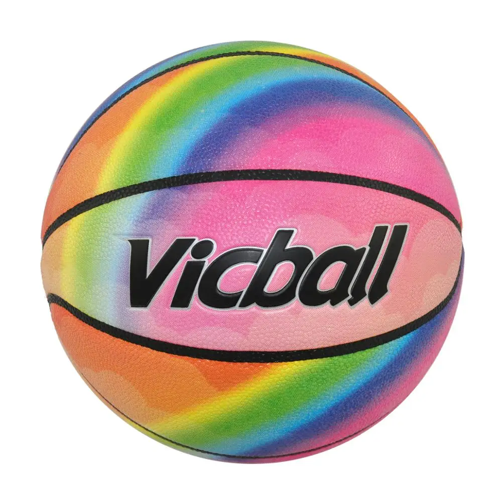 

oem rainbow Official Rubber basket ball custom printed Seamless pu material leather size 7 molten basketballs