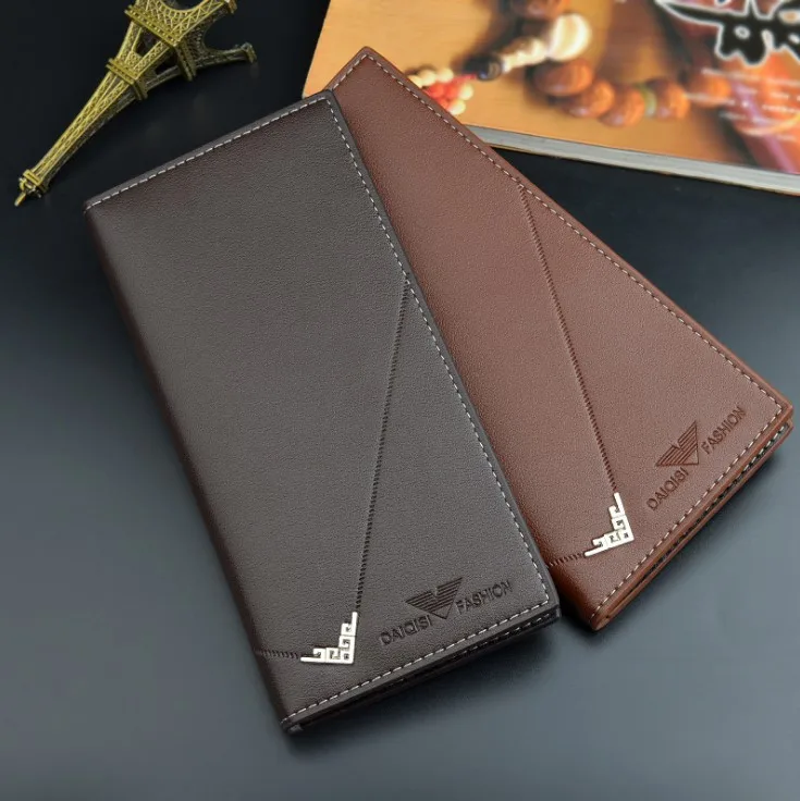 

Leather Purse Rfid Men's Wallets Long Thin Vertical Youth Soft Wallets Multi-card Large Capacity Fashion New Wallets, As shown