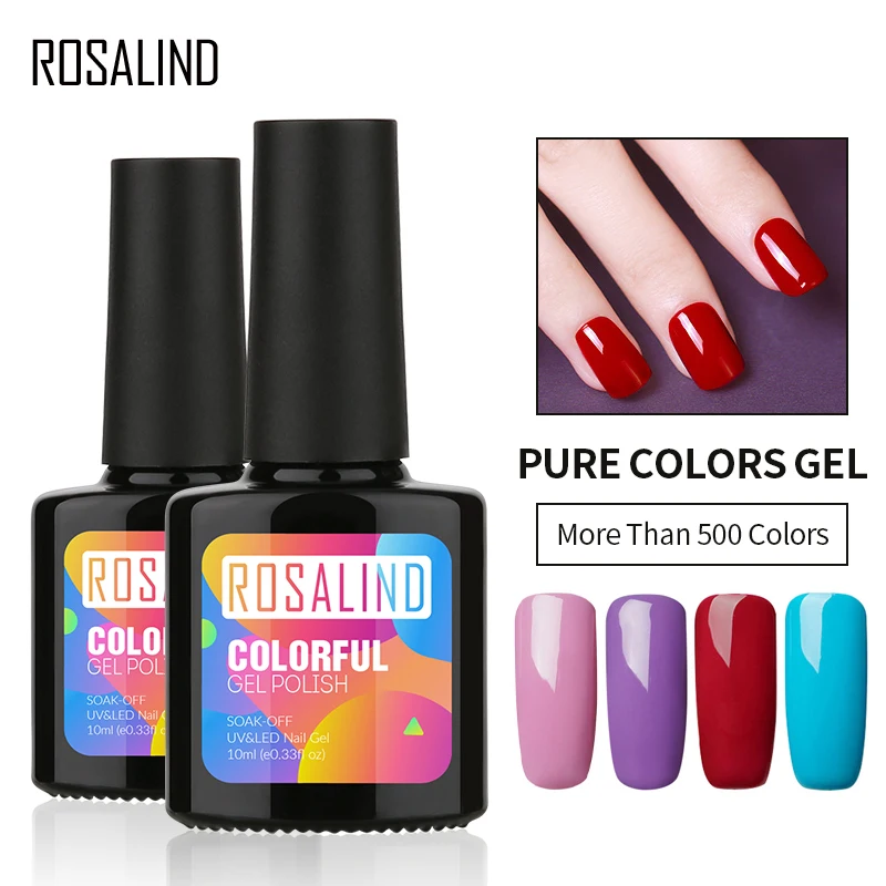 

Rosalind OEM custom private label nail art salon 10ml pure color nail gel polish soak off semi permanent uv gel for 116 colors