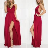 

Maxi Dress Party Sexy Satin Slip Backless Off Shoulder Multiway Wrap Sexy Bandage Long Dress Women 2019