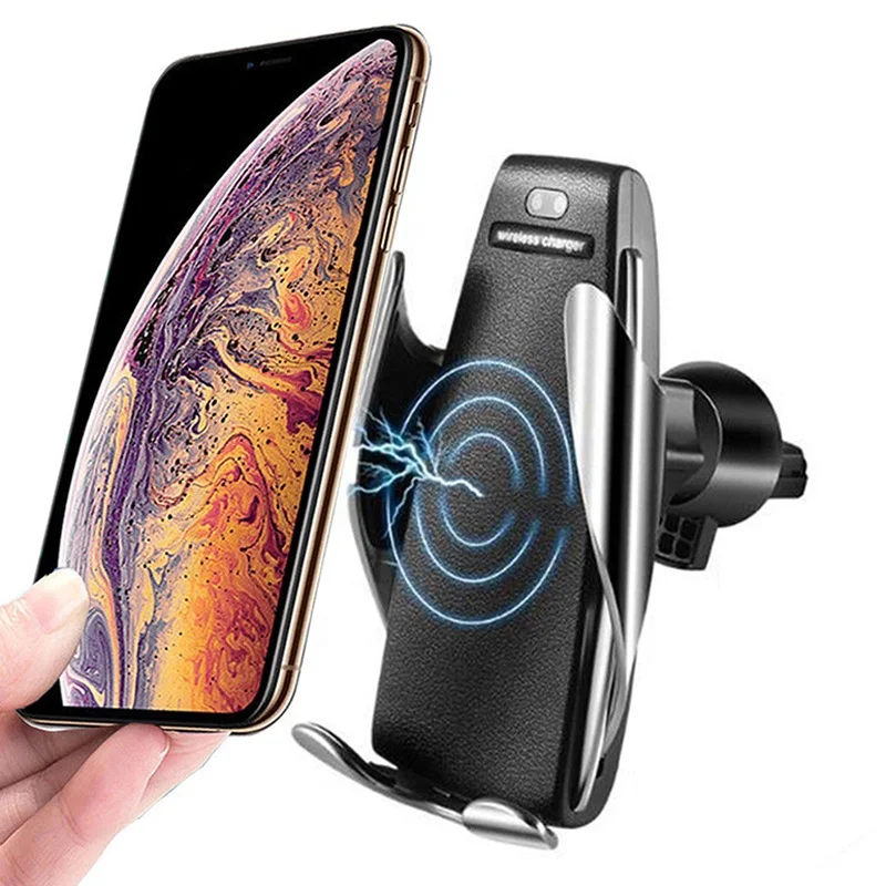 

Car Qi Wireless Charger For iPhone XS Max X 10W Fast Wireless Charging for Samsung Galaxy S9 S10 Xiaomi Car Phone Holder Charger