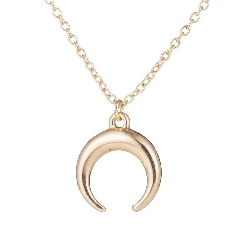 

women fashion wholesale dainty necklace small moq stainless steel moon necklace, As picture
