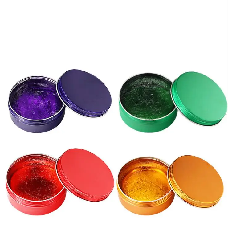 

hot sell 8 colors Professional private label water based hair pomade men and women styling hair wax, Blue;red;green;purple;yellow;coffee