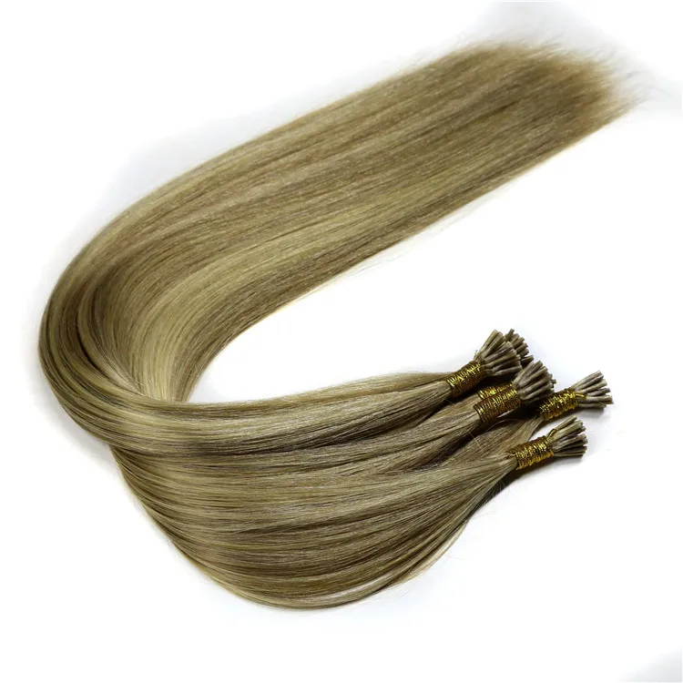 

Remy I Tip Keratin Human Hair Extensions 16-24" 1g/s 100g Silky Straight Hair On Capsule, Natural color