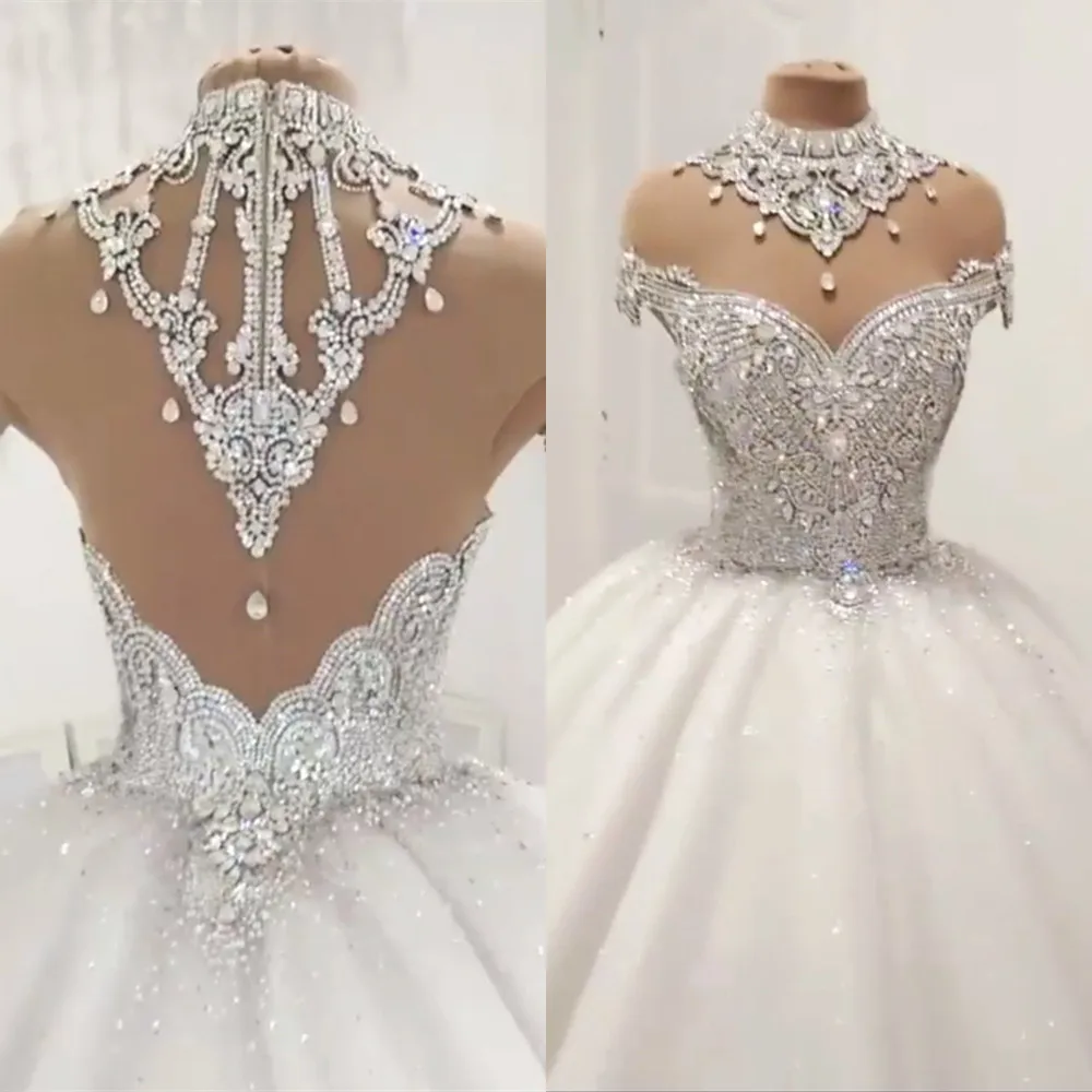 

Luxury Wedding Dresses Ball Gown Crystal Beaded Diamond Bridal Gowns 2021 High-end Bridal Dresses Vestido de novia