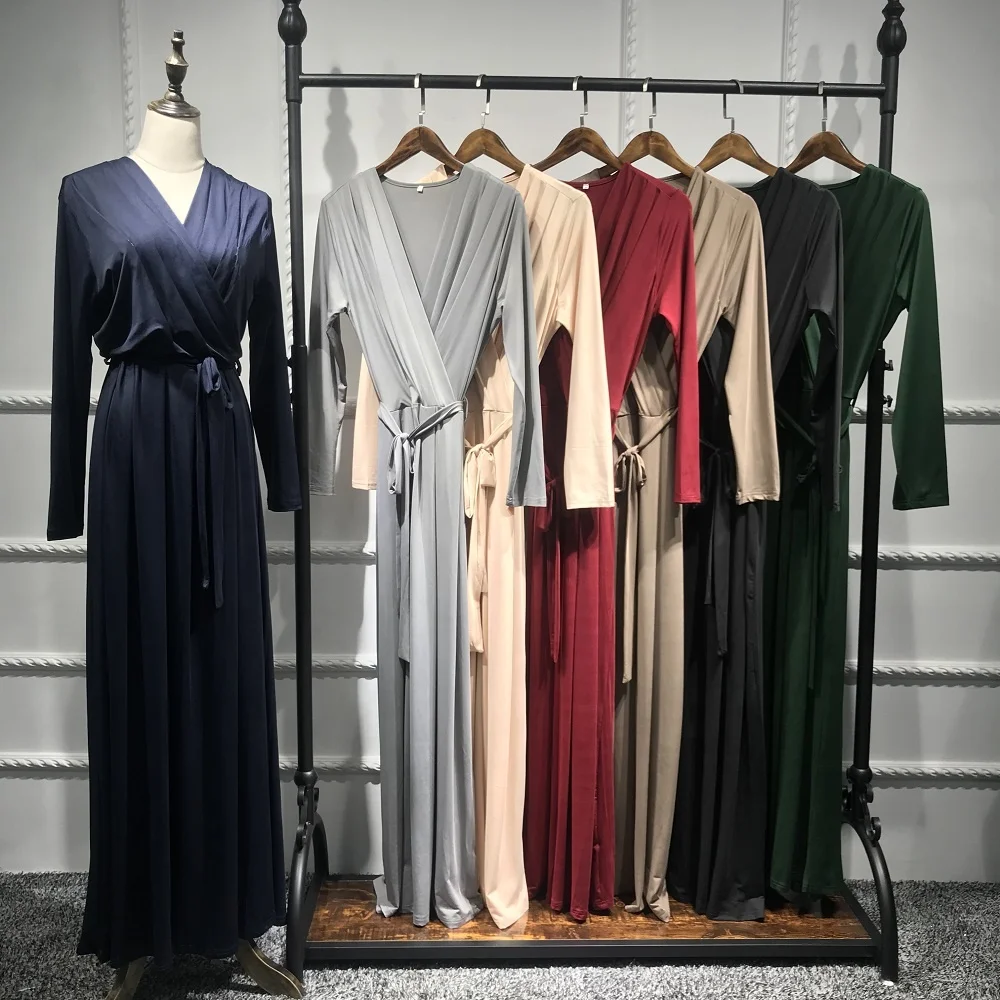 

2019 New arrival muslim dress islamic maix dress malaysia abaya in dubai turkish clothing, Black;dark gray;beige;dark green;khaki;wine red;dark blue