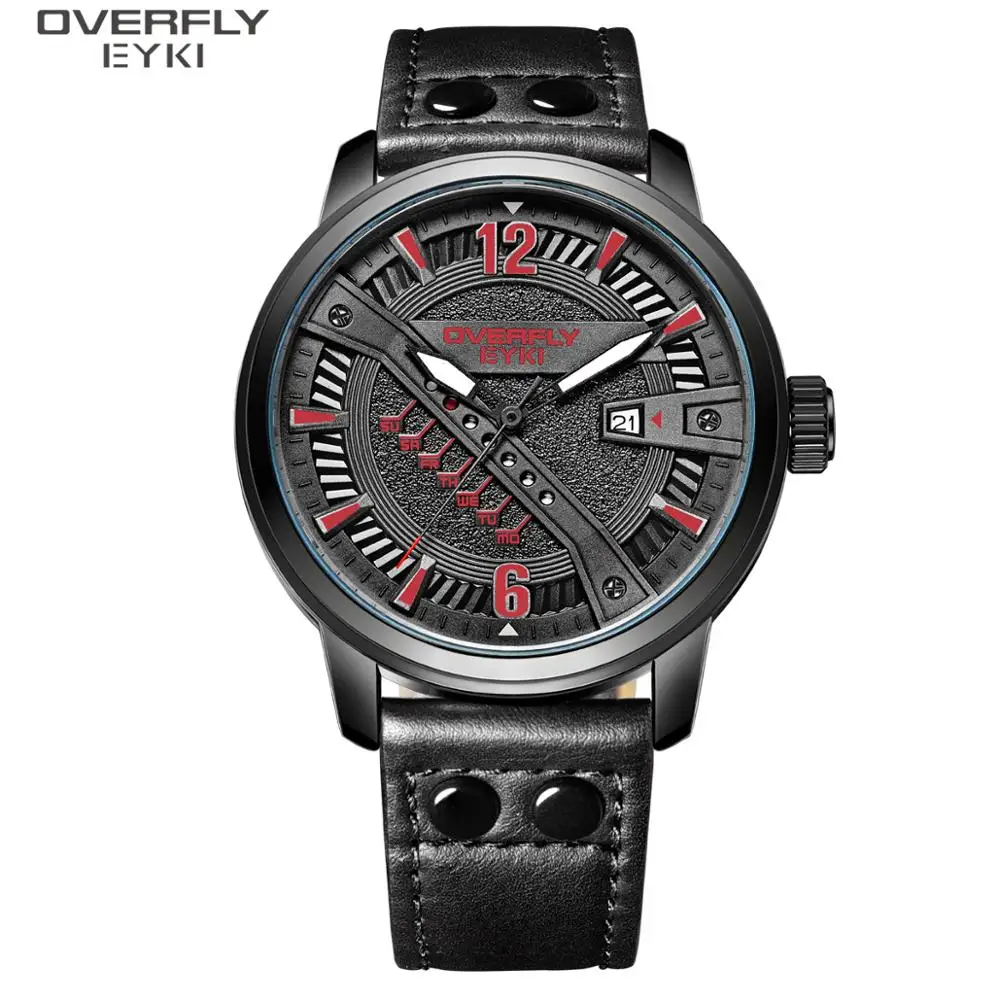 

EYKI E3112 Man Quartz Watches Top Selling Leather Strap Simple Style Fashion Casual Top Brand Male Watch, 3 colors