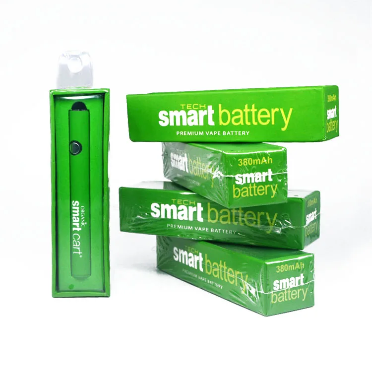 

preheat variable voltage battery 510 thread 380mah smart cart vape battery, Green