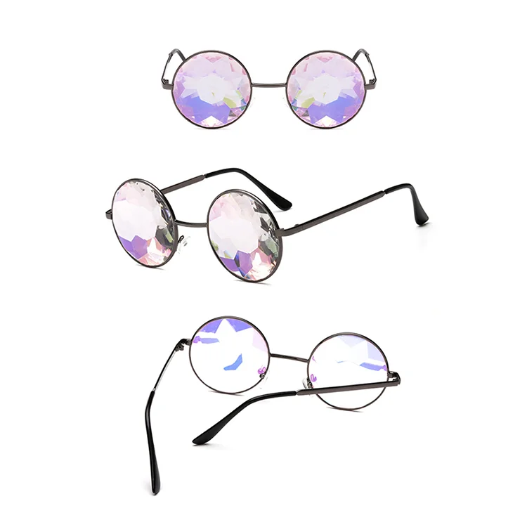 

Beauty Sunglasses Pink Kaleidoscope Glass Lens Metal Frame Party Glasses