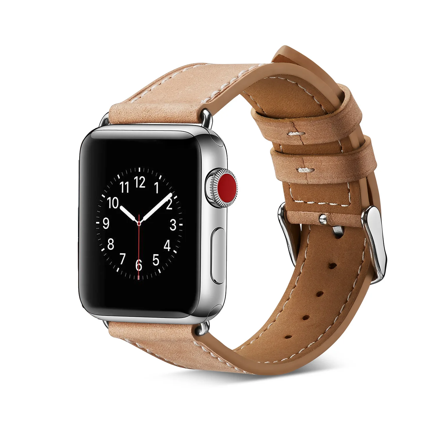 

2019 Sports Wholesale iwatch Strap Real Genuine Leather Watch Band For Apple Watch 38mm 42mm, Black gray, red, dark brown, blue, brown