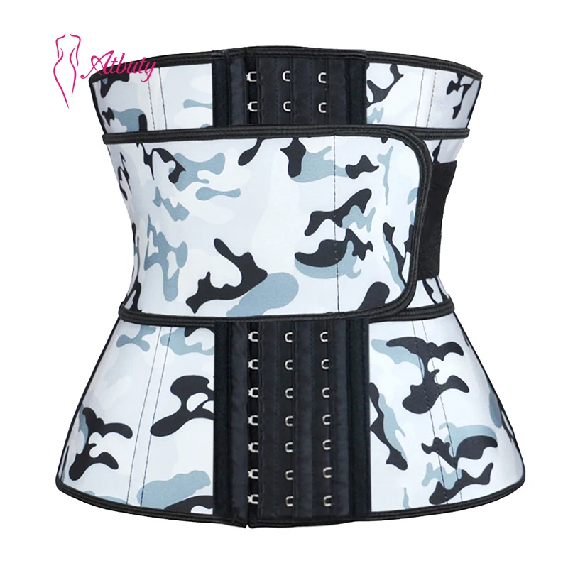 

ATBUTY Hooks Camouflage Columbian Corset Belt Waist Trainer For Women, As shown